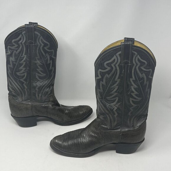 Justin Boots cowboy western 8327 size 8.5D men grey leather exotic lizard - Picture 7 of 12